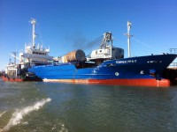 Работы по дноуглублению подходного канала и акватории порта Харасавей, Ямало-Ненецкого АО. Август-Октябрь 2013.