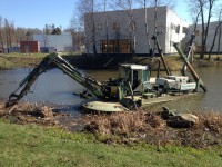 Благоустройство территорий и очистка водоема на территории спортивной базы ФК "Зенит" в Удельном парке. Санкт-Петербург. Май-Июнь 2013