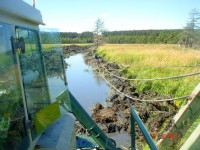 Раскопка траншеи для анодного заземления вдоль ниток газопровода. Пролив Невельского. Мыс Каменный. Сентябрь 2011г.